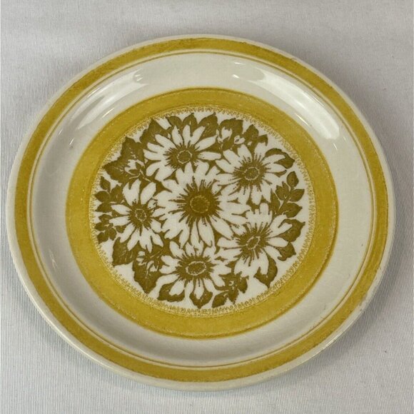 Vintage 1970s Jamestown China Ironstone Yellow Daisies 7-1/4” Salad Dessert Plat - Picture 5 of 8